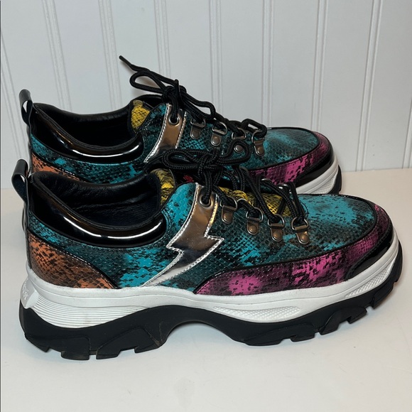 Punkrose by Skechers Air-Cooled Memory Foam Python Platform Women's Sneakers - Picture 4 of 9